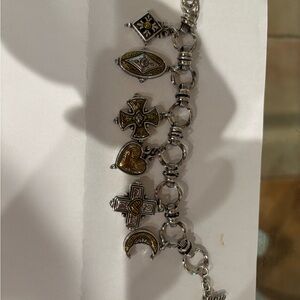 Brighton Silver and Gold Charm Bracelet